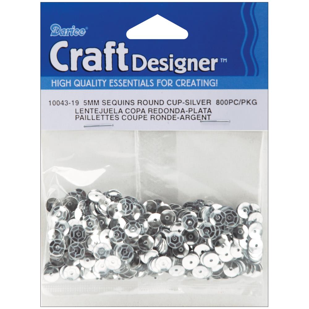 139ED63D-6DC7-4D44-848E-B921CD73D79D.jpeg Darice Sequins SILVER 5mm 800pc Round Cup - Image 1