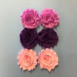 Large Ribbon Fabric Flowers 6pc - Image 3
