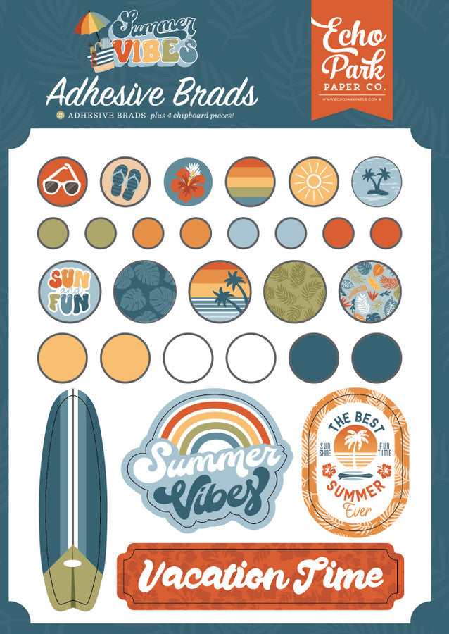 15C5B442-F805-4481-AE45-159B6A867D50.jpg Echo Park SUMMER VIBES Adhesive Brads - Image 1