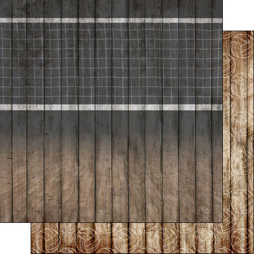 1684771E-2FEE-491B-9579-6813D50811D2.jpg VOLLEYBALL WOOD COURT DS 12"x12" Scrapbook Paper - Image 1
