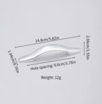 Silver Metallic Plastic CABINET HANDLE SMOOTH Drawer 2pc - Image 3