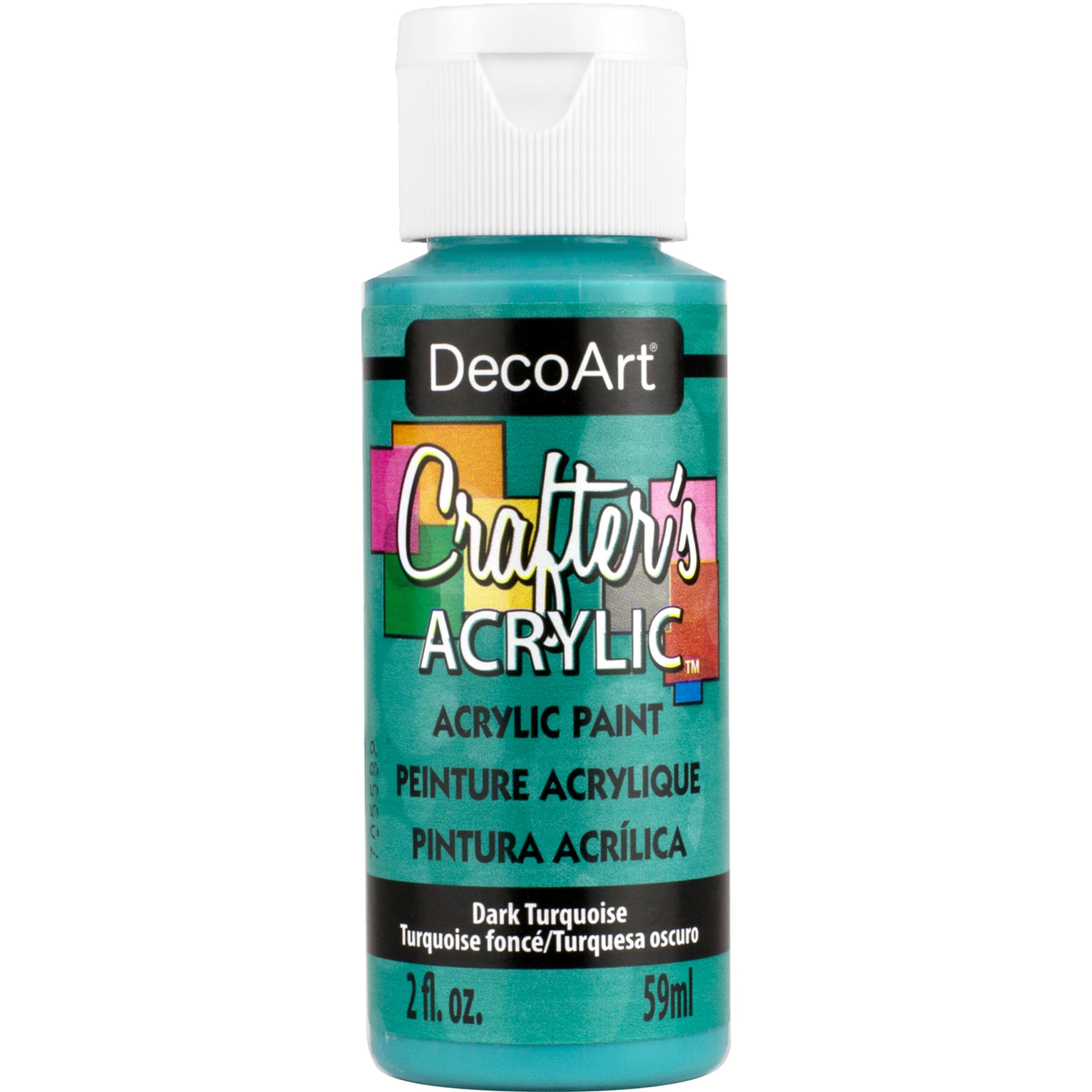 16B08AC3-CC78-4E3F-B7DC-42566F625195.jpg DecoArt Crafter's Acrylic DARK TURQUOISE Acrylic Gloss Paint 2oz - Image 1
