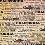 CALIFORNIA POSTAGE MAP - PEACH Double Sided 12"X12" Scrapbook Travel Paper - Image 3
