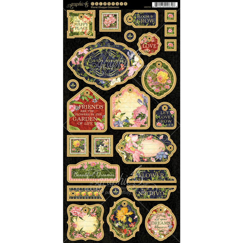 18889C43-86E2-4AEE-AF96-E36A449CD128.png Graphic 45 FLORAL SHOPPE Diecuts 6"X12" 25pc - Image 1