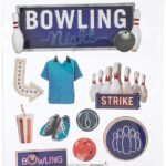 Paper House BOWLING NIGHT 3D Stickers 13pc