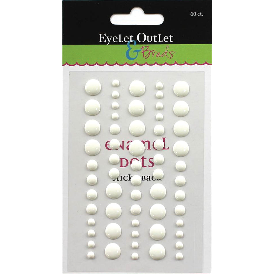 191051PK-IT-IM.jpg EyeLet Outlet ENAMEL DOTS MATTE CREAM Sticky Back 60pc - Image 1