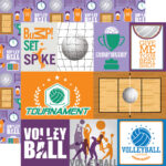 Echo Park Volleyball JOURNALING CARDS 12"X12" Paper