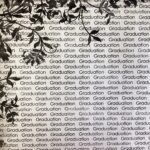 GRADUATION FLORAL LEFT BLACK School 12"X12" Scrapbook Paper - Image 2