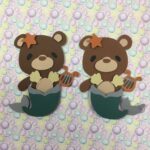 Teddy Bear MERMAID Die Cut Embellishment