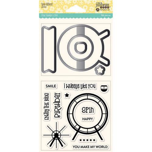 1C88A8EB-631F-42FC-8E40-486C53D11A4B.jpg Jillibean Soup SPIN WHEEL Clear Stamps & Dies 16 pc. - Image 1