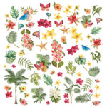 49 and Market Vintage Artistry SUNBURST TROPICAL FOLIAGE LASER CUTS 70pc - Image 2