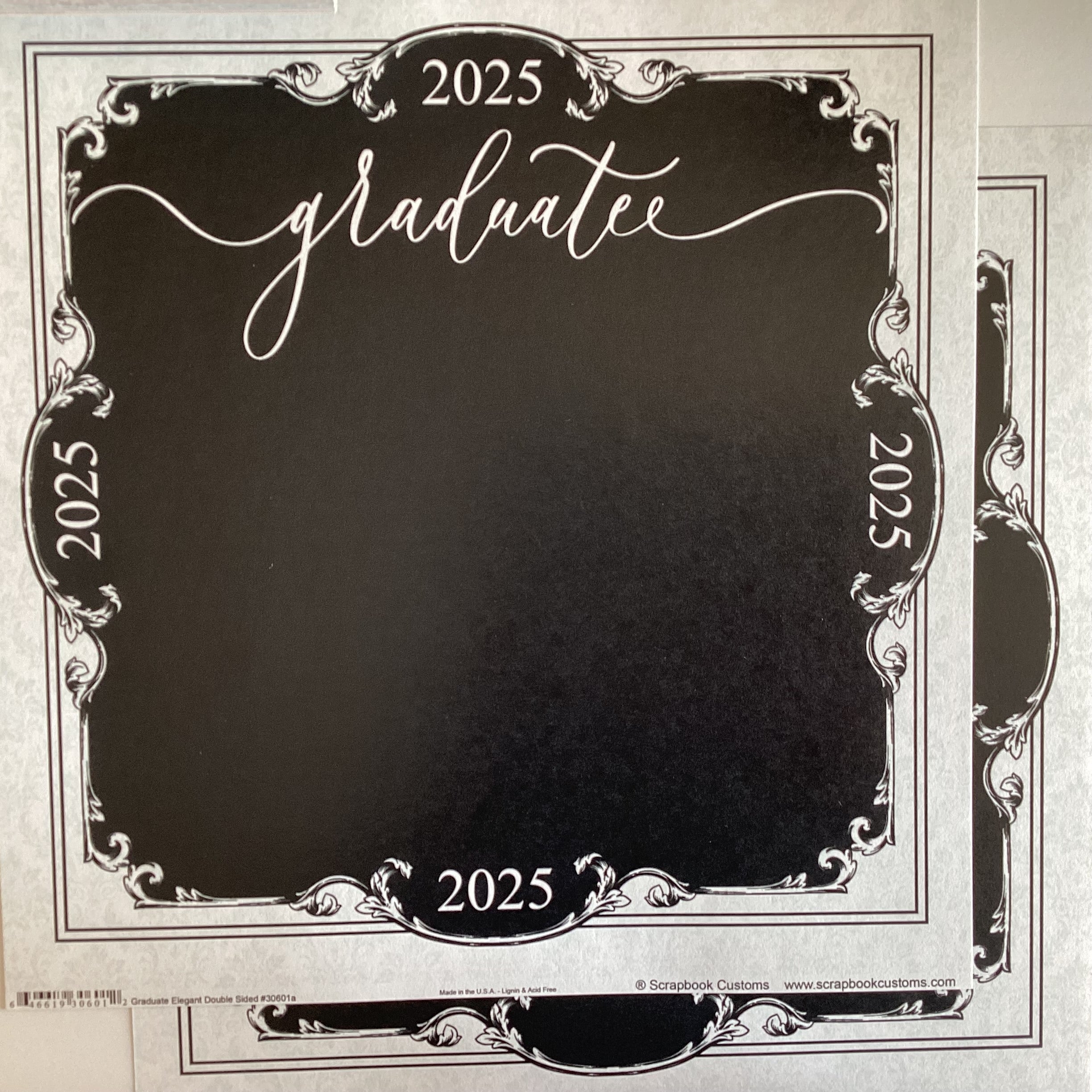 1F36C813-C772-4C78-9D32-AE8878DEADAD.jpg Custom GRADUATE ELEGANT 2025 12"X12" Scrapbook Paper - Image 1