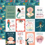 Echo Park Mermaid Tales 3x4 JOURNALING CARDS 12"x12" Paper