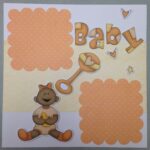 Page Kit BABY GIRL ORANGE (2) 12x12 Scrapbooks