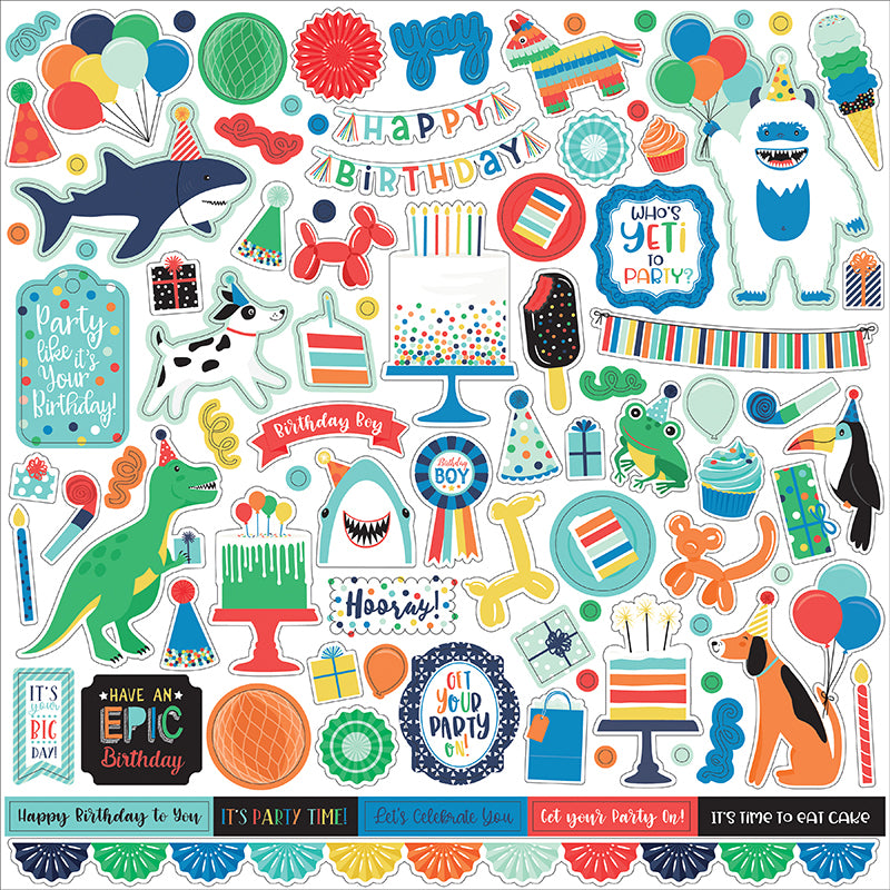 20A30214-CB3C-4E33-998B-34B3A046DDBD.jpg Echo Park IT’S YOUR BIRTHDAY BOY 12"X12" Scrapbook Element Sticker - Image 1
