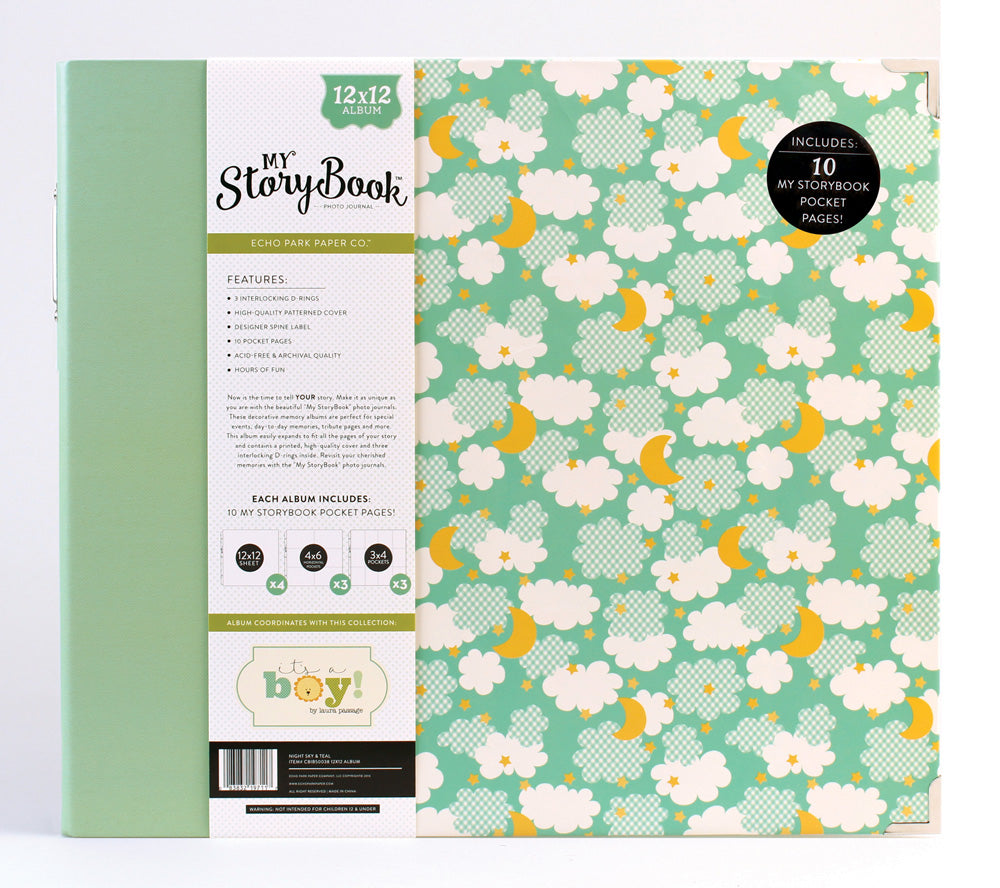 20F062B4-E577-4C23-A830-8AC965E93C79.jpg Echo Park My Story Book 12"X 12" ITS A BOY D Ring Album - Image 1