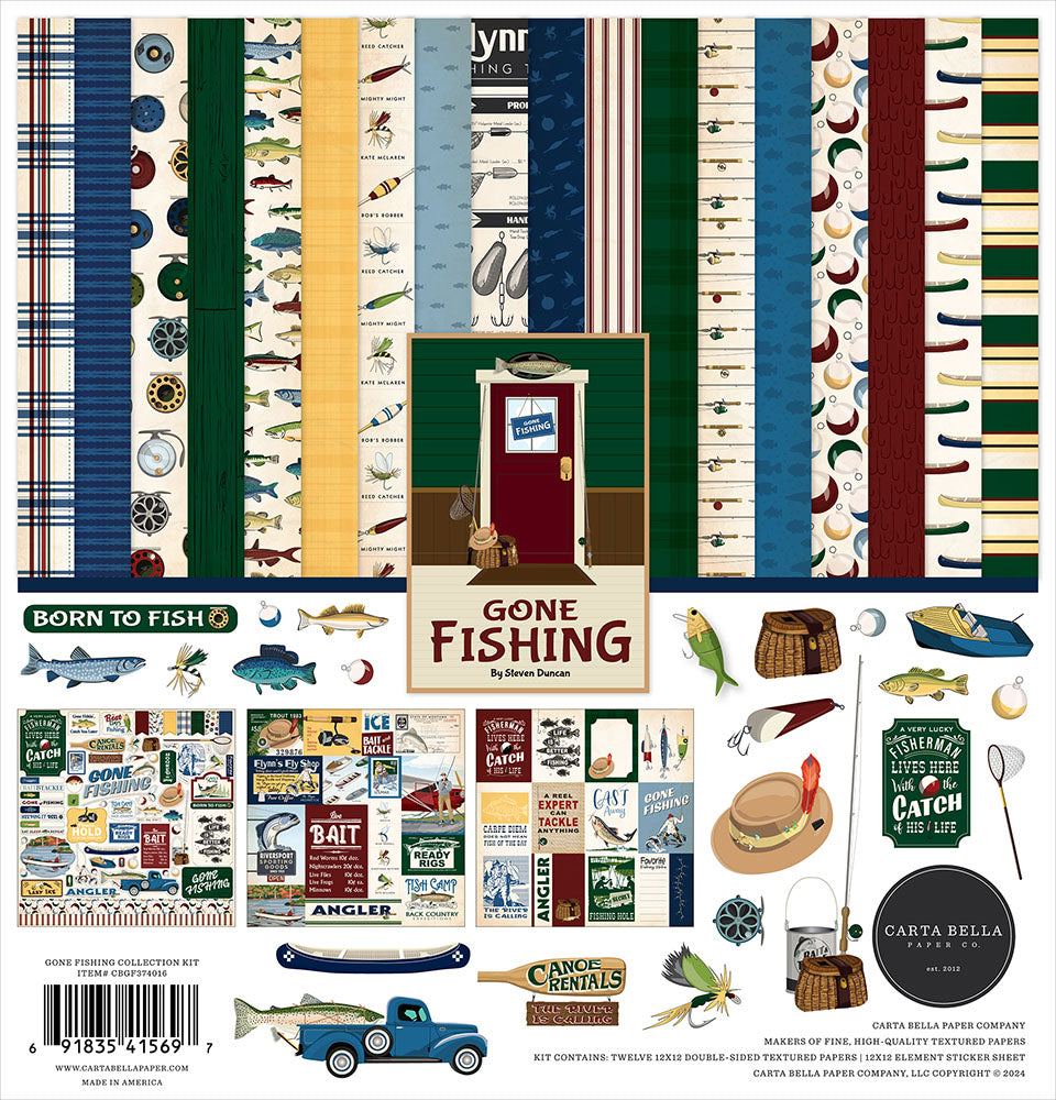 21578A8C-7B8A-4B30-BDDE-29F8C3036BA2.jpg Carta Bella GONE FISHING 12"x12" Scrapbook Collection Kit - Image 1