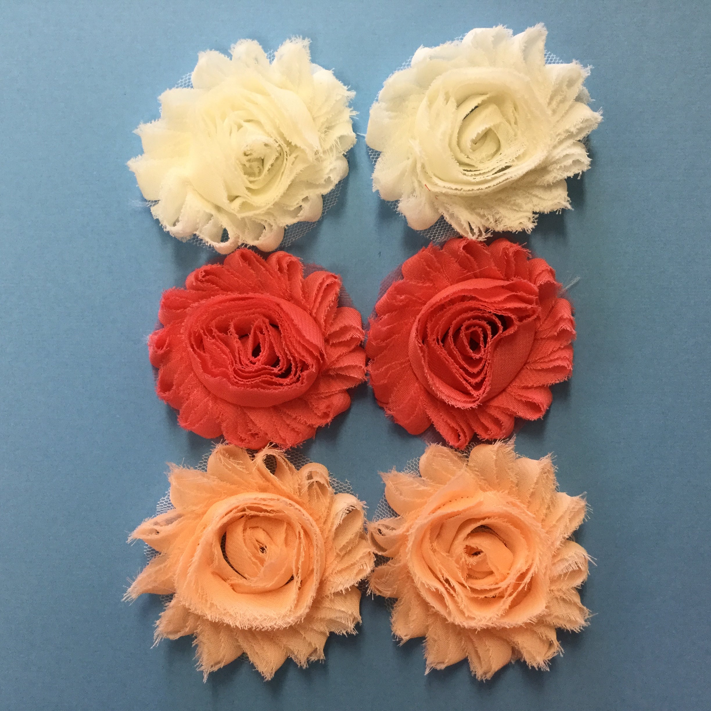 215C4713-BD36-4DE4-8C28-C388BE245675.jpg Large Ribbon Fabric Flowers 6pc - Image 1