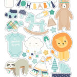 Echo Park 6"x12" HELLO BABY Chipboard Accents Sticker 35pc