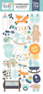 Echo Park 6"x12" HELLO BABY Chipboard Accents Sticker 35pc