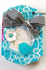 My Mind’s Eye Lush TURQUOISE DAMASK 6”x9” Chipboard Album - Image 2