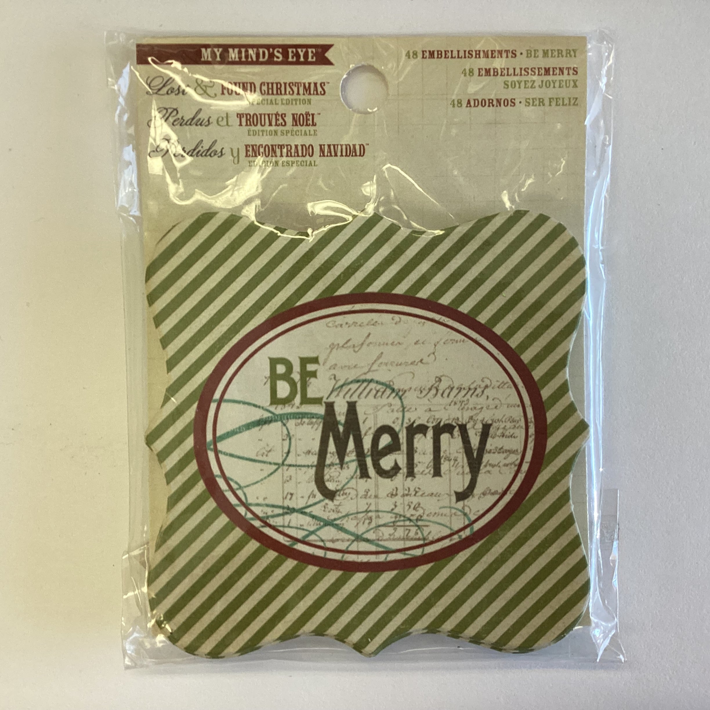 2291F013-E9B3-44F5-808A-AD8F01A1C955.jpg My Mind's Eye LOST & FOUND Christmas Be Merry Embellishments - Image 1