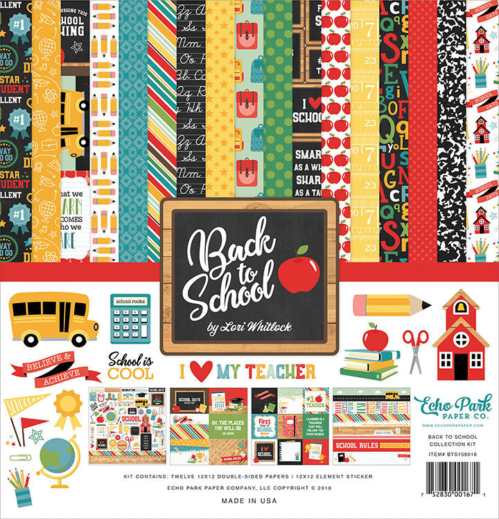 2350FDF9-EB05-4350-9D33-57AF14FD081C.jpg Echo Park BACK TO SCHOOL 12"X12" Scrapbook Collection Kit - Image 1