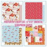 Photoplay LUCKY CAT 12”X12” Oriental Scrapbook Paper
