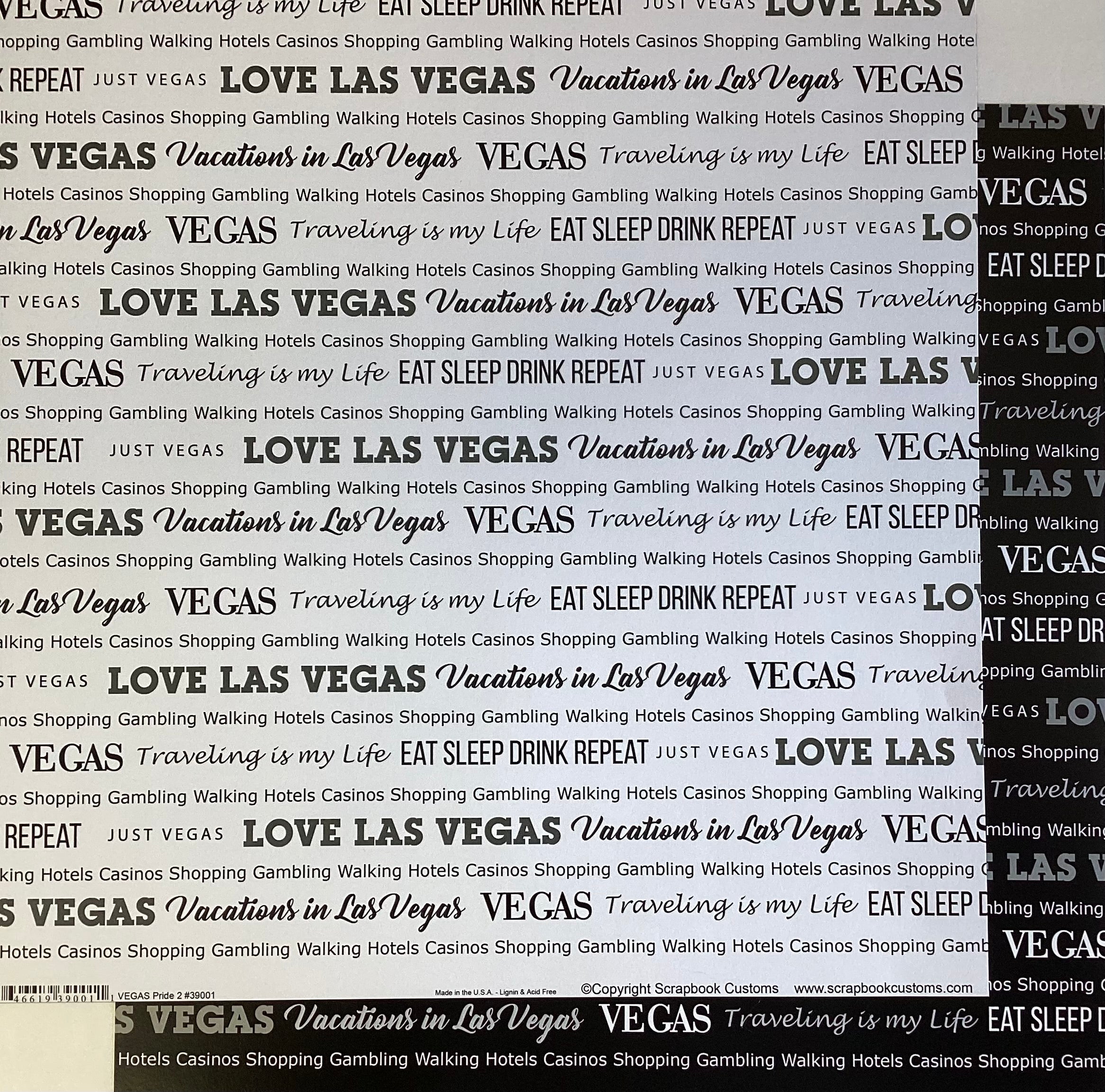 242EE4EC-B59C-4B43-AFF4-4DABAA64A374.jpg VEGAS PRIDE 2 12X12 Scrapbook Paper Scrapbook Customs - Image 1