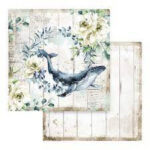 Stamperia Romantic Sea Dream WHALES SBB785 12"X12" Scrapbook Paper