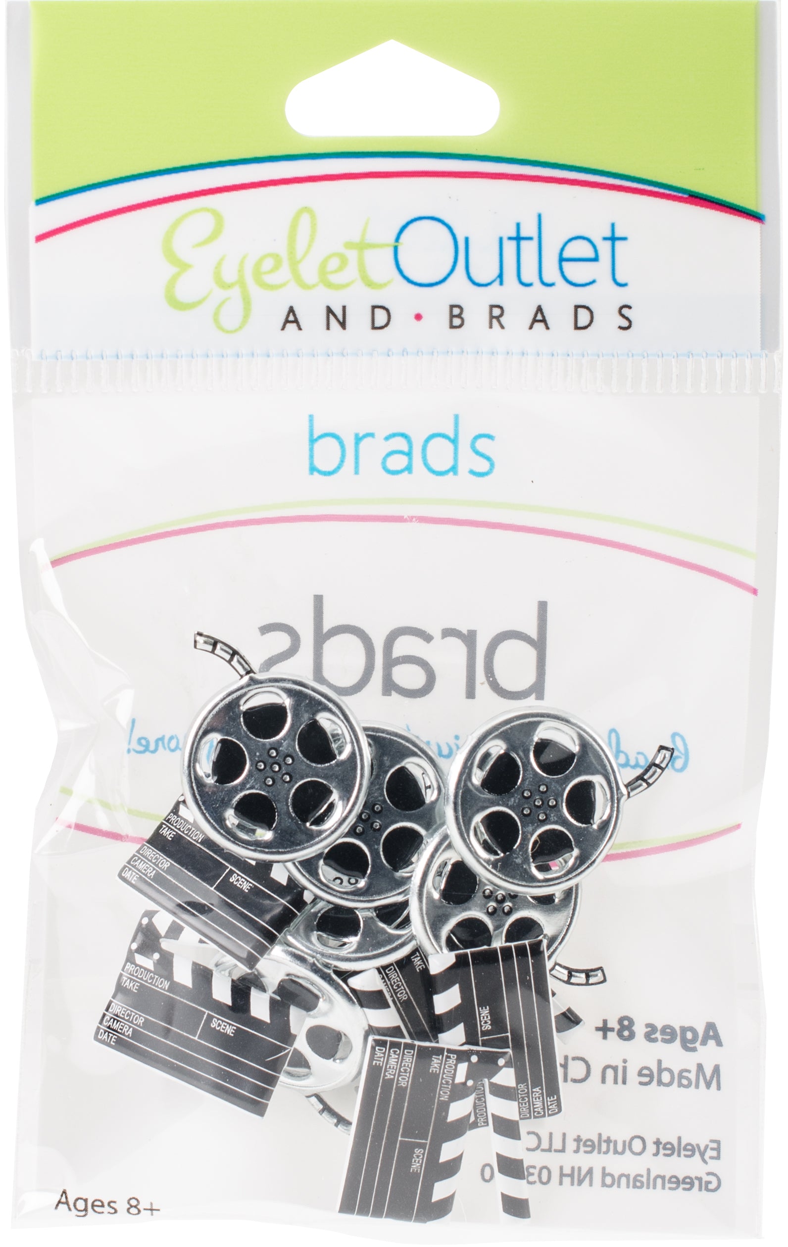 255296PK.jpg Eyelet Outlet MOVIE Brads 12pc Reel - Image 1
