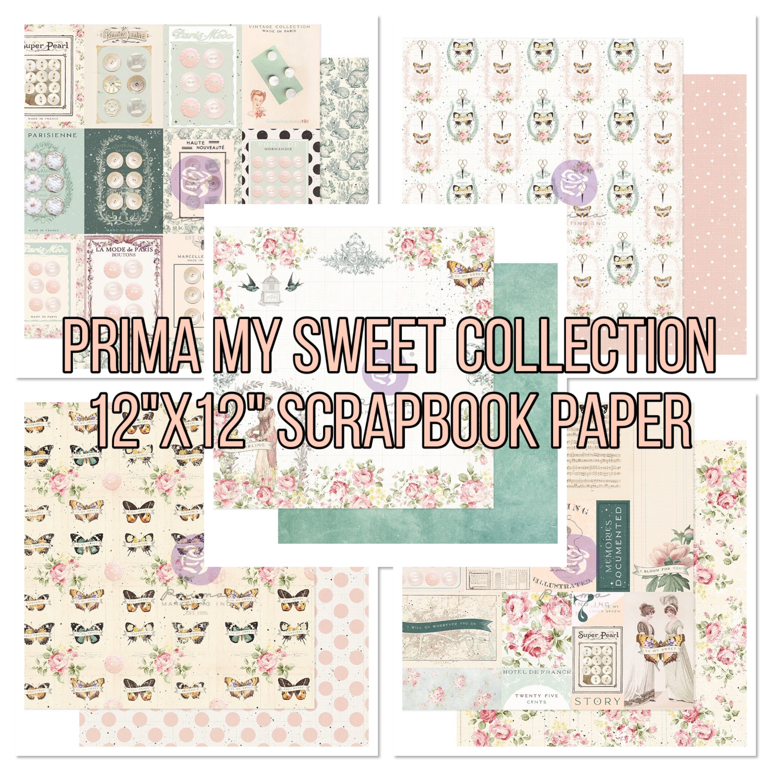 2600E750-B160-4D0B-80A4-39CB4B843490.jpg Prima MY SWEET COLLECTION 12"X12" Scrapbook Paper - Image 1