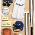 Paper House SOFTBALL Cardstock Sticker Sheet