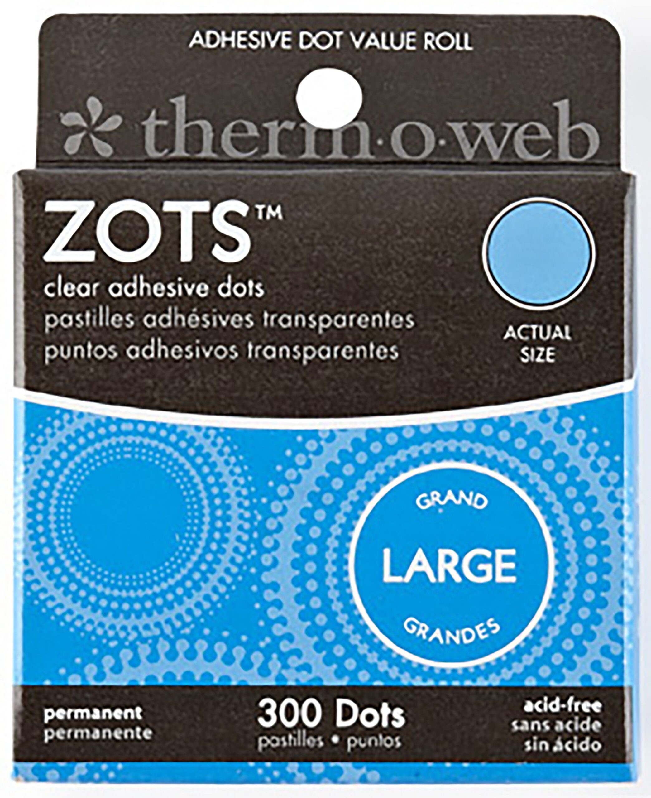 270342PK.jpg ThermoWeb ZOTS LARGE Clear Adhesive Dots 300pc - Image 1