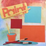 Premade PAINT BRUSHES (1) 12”X12” Scrapbook Page