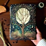 Soft Leather Journal Grimoire TREE OF LIFE Blank Lock A7 - Image 2