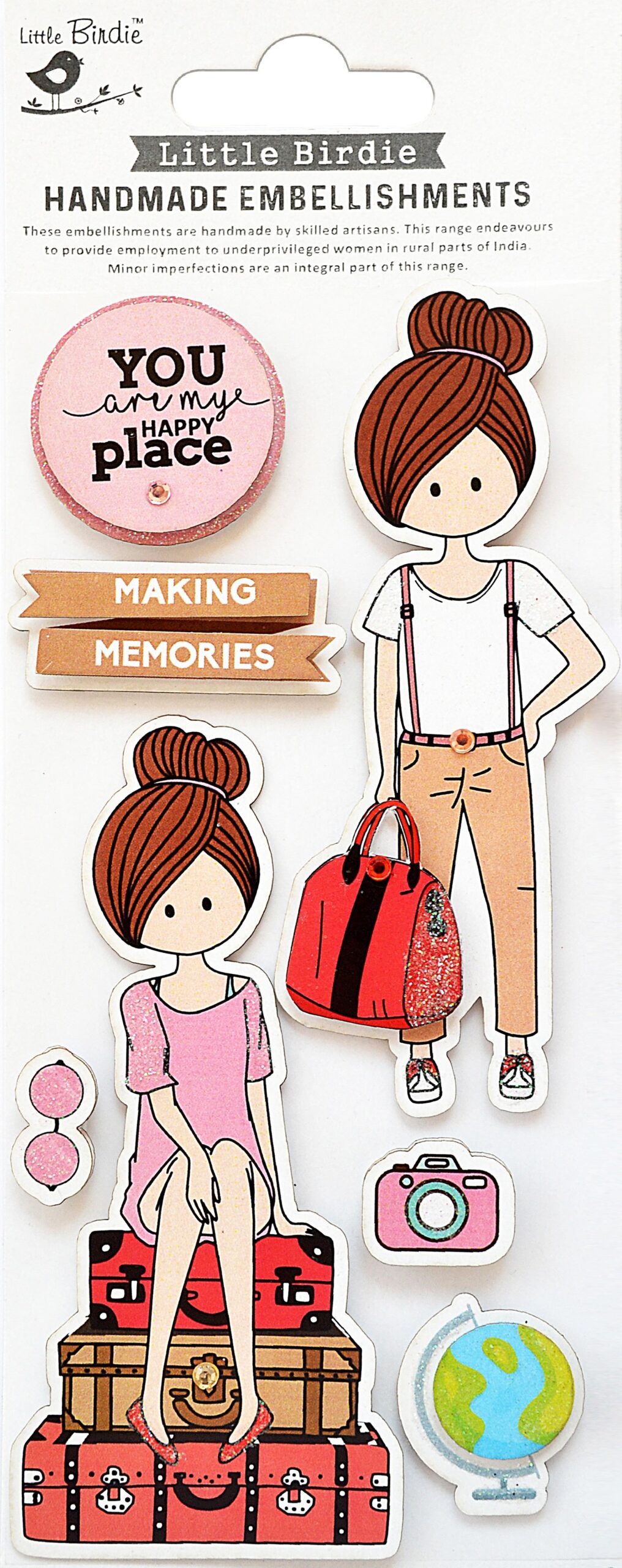 28E1673D-79D7-4E35-ACF1-26B24542C7E9.jpg Little Birdie MAKING MEMORIES Handmade Embellishments 7PC - Image 1