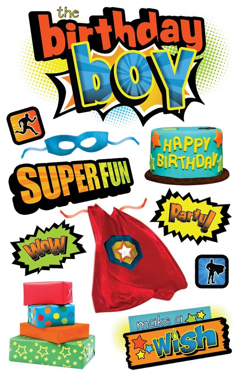 2919A45A-A409-43CF-AEED-3A96C2A0CD75.jpg Paper House BIRTHDAY BOY 3D Stickers 9pc - Image 1
