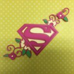SUPERGIRL FLORAL BORDER Superhero Custom Scrapbook Die Cuts