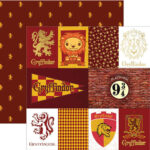Paper House Harry Potter GRYFFINDOR 12X12 Scrapbook Sheet