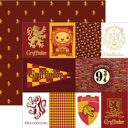 2A4CABEE-733A-432D-A030-846E1FE24744.jpg Paper House Harry Potter GRYFFINDOR 12X12 Scrapbook Sheet - Image 1