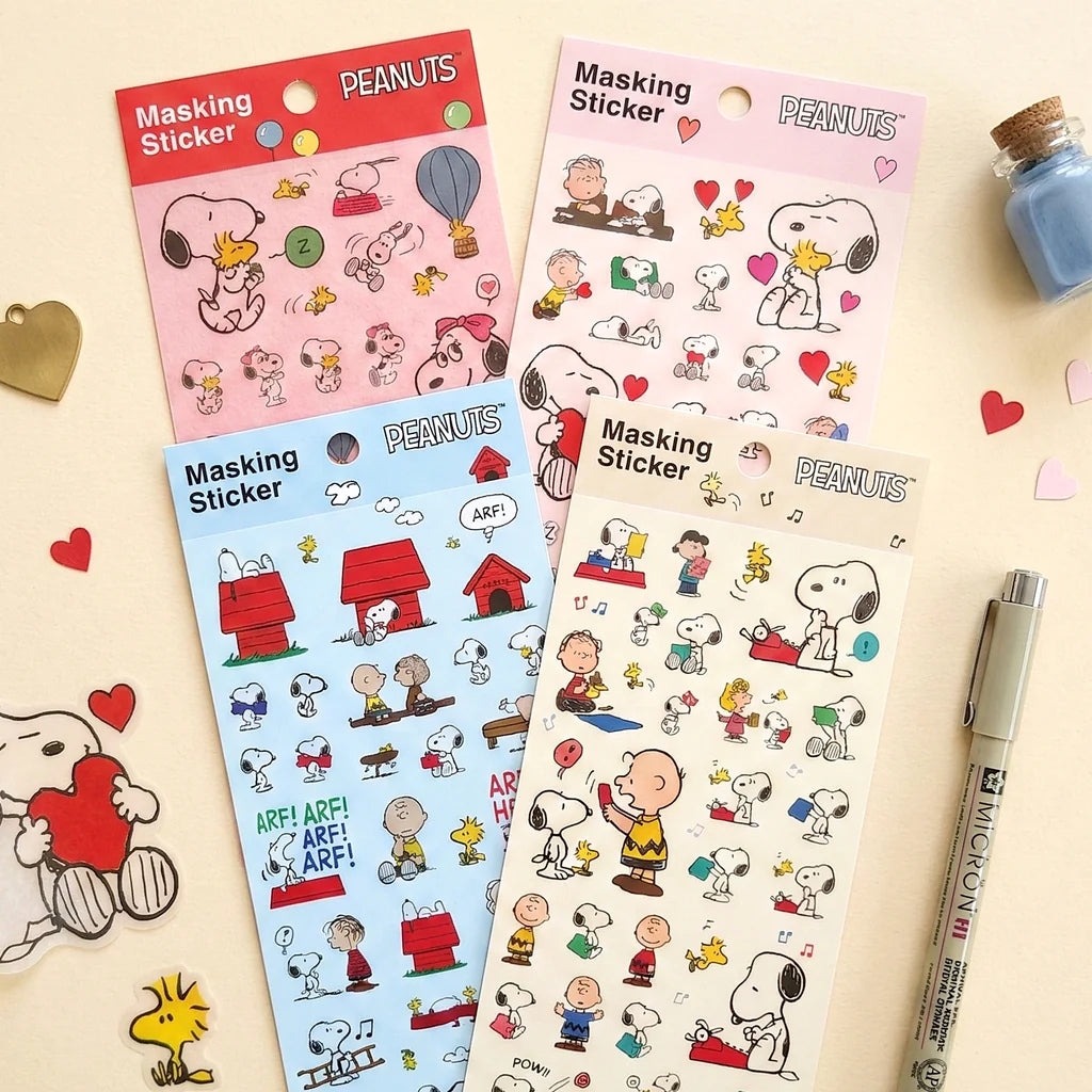2A62762E-AB9D-4110-B1F6-4C71ECF5882B.jpg Peanuts SNOOPY Masking Stickers - Image 1