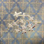 Gold & White Rhinestone Religious CROSS Embellishments