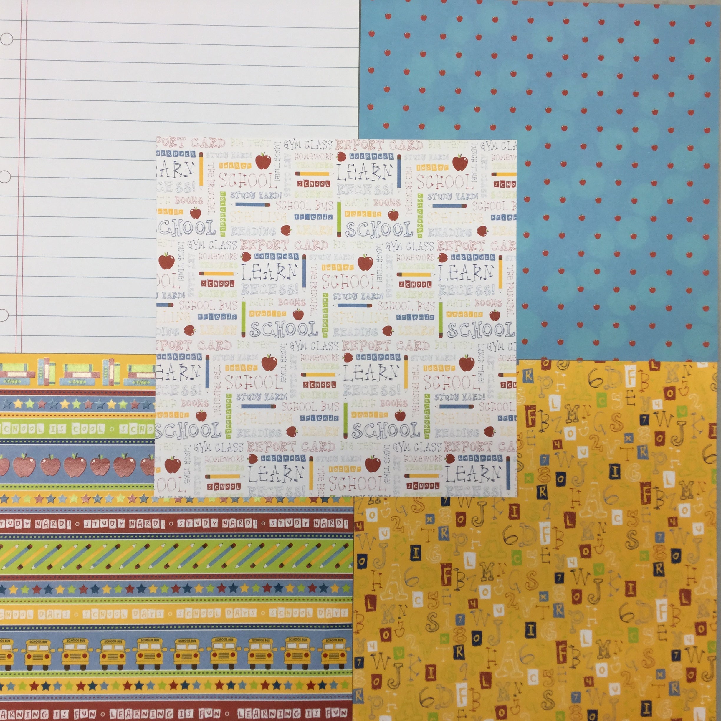 2C4D7F9E-F97C-48D8-88C9-D6EBA6301F7E.jpeg Sale SCHOOL Themed Lot 6pc Scrapbook Pack - Image 1