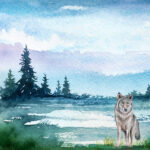 Scrapbook Customs WOLF DS Watercolor 12"X12" Paper - Image 2