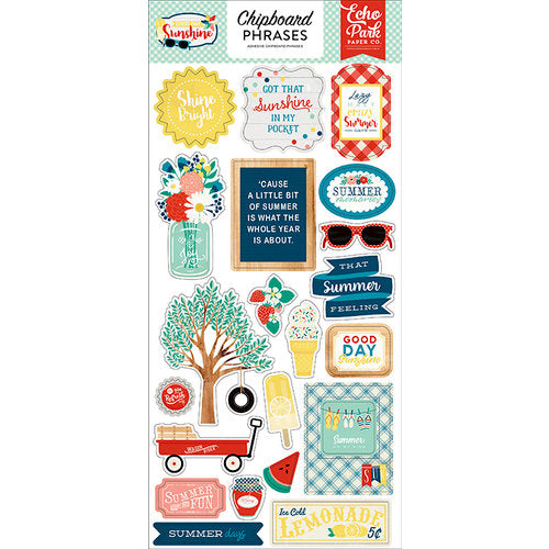 2E451C27-098F-41EC-B970-23C31ADE4B0A.jpeg Echo Park 6"x12" GOOD DAY SUNSHINE Chipboard Phrases 21 pc. - Image 1