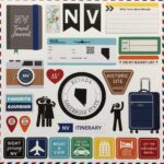 NEVADA POSTAGE CUT OUTS 12"X12" Scrapbook Paper