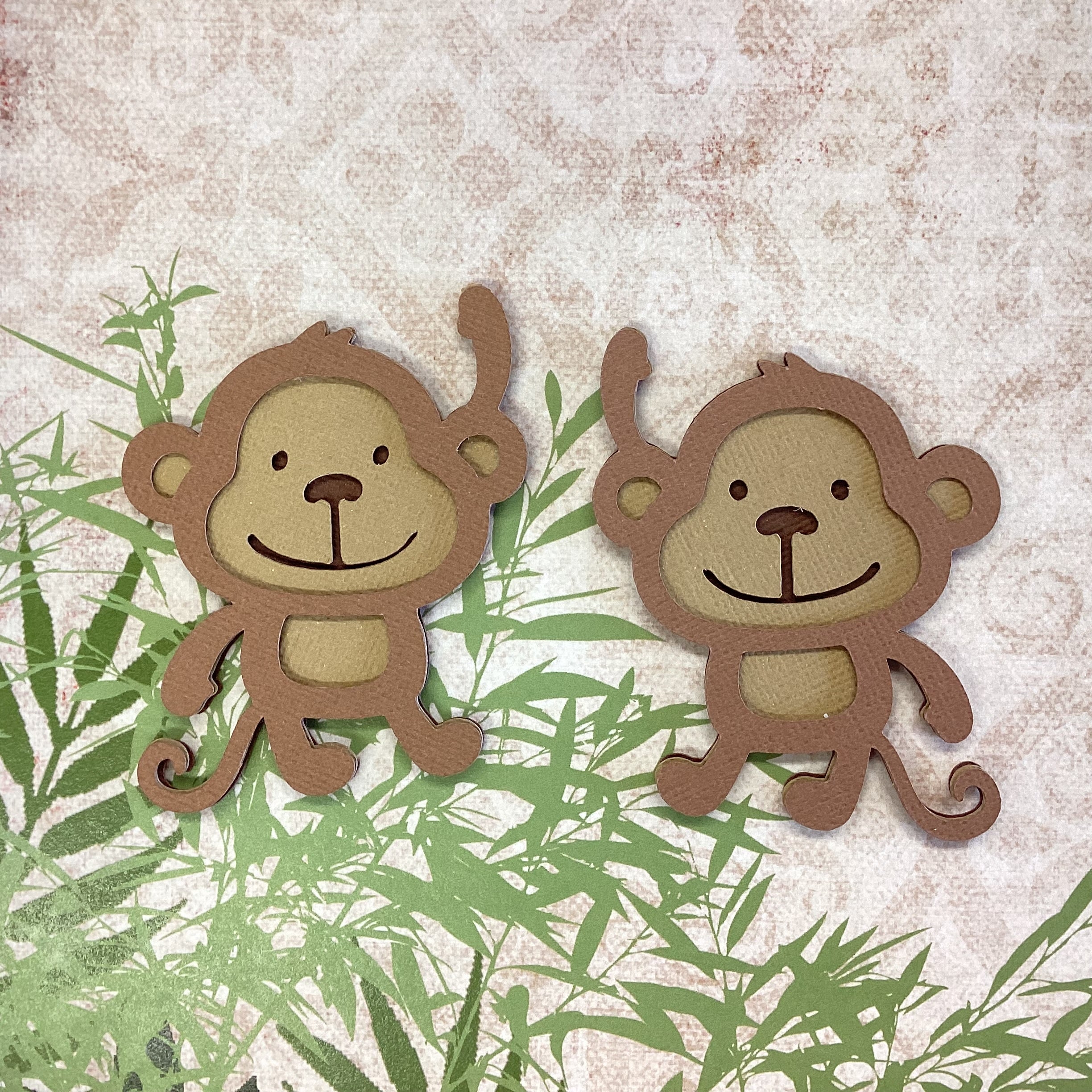 2E6F6DA3-D9C7-4657-89EF-6AAE3A55357B.jpg MONKEY Animal 3D Scrapbook Die Cut Embellishment - Image 1