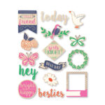 WeR Memory Keepers FLOWER GIRL Veneer Shapes Wood 15pc