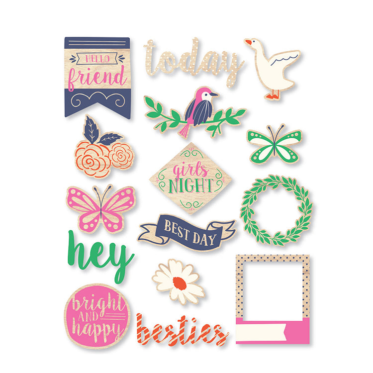 2EA9F494-795F-4944-8CBB-C7881DB2D3E6.jpeg WeR Memory Keepers FLOWER GIRL Veneer Shapes Wood 15pc - Image 1